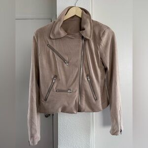 Vici Olivaceous Faux Suede Moto Jacket